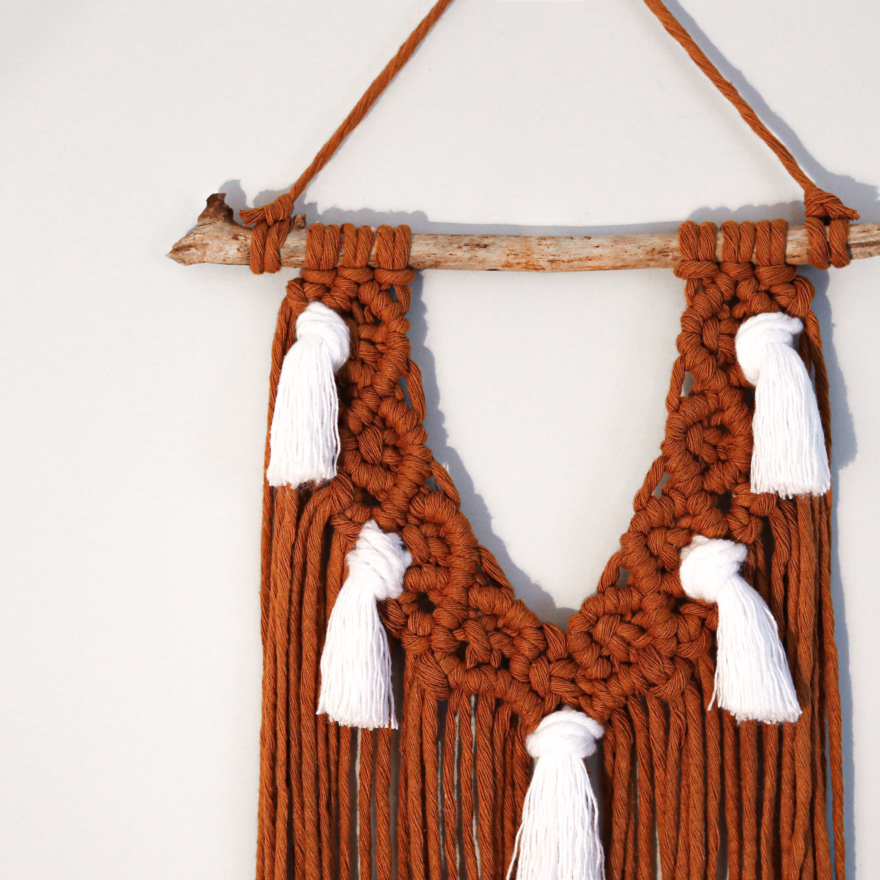 Macrame Wall Hanging in Orange / Medium Macrame Wall Tapestry Etsy Nederland