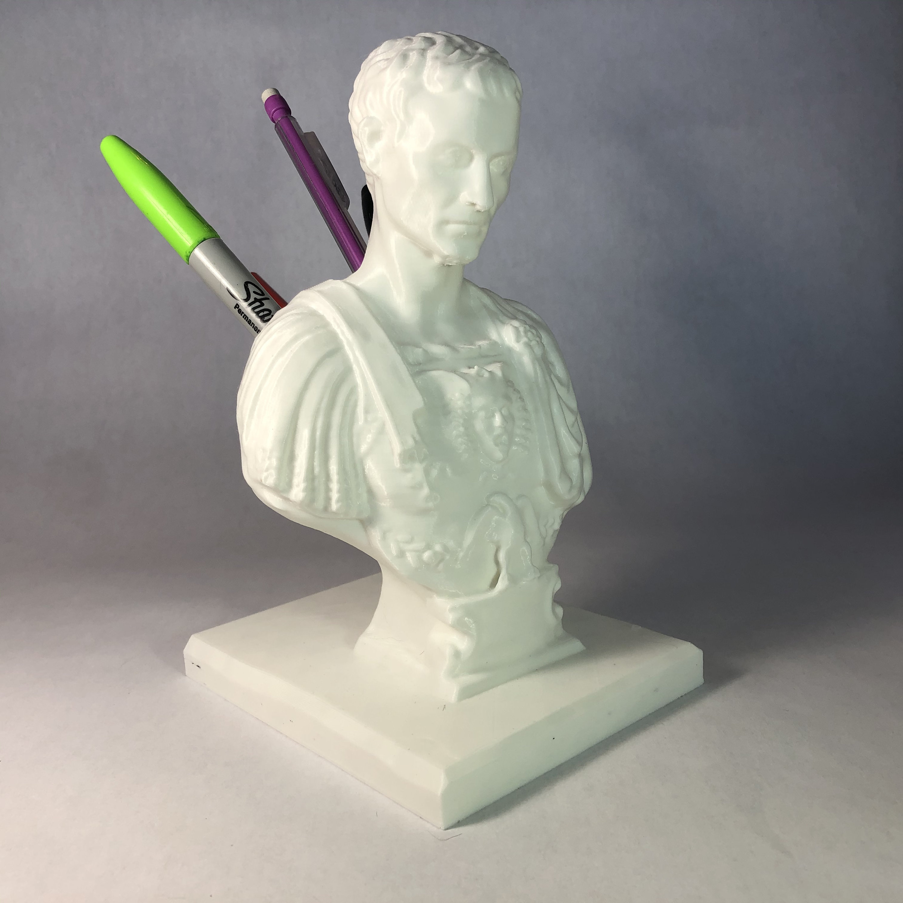 Julius Caesar Pen and Pencil Holder Bust Desktop Organizer Etsy