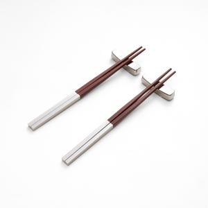 Personalized Teak Wood Chopsticks Set | Silver Accents, Dining Gift image 4