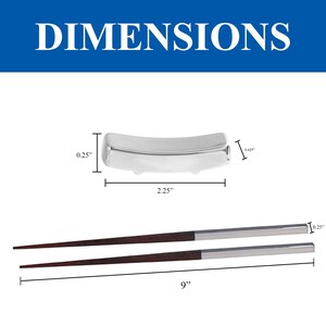 Personalized Teak Wood Chopsticks Set | Silver Accents, Dining Gift image 8