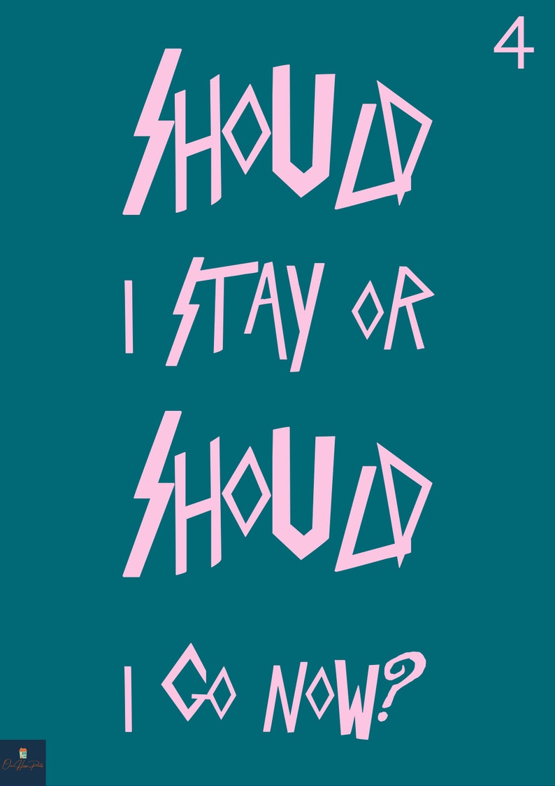 Should i stay or should i go lyrics print the clash inspired etsy