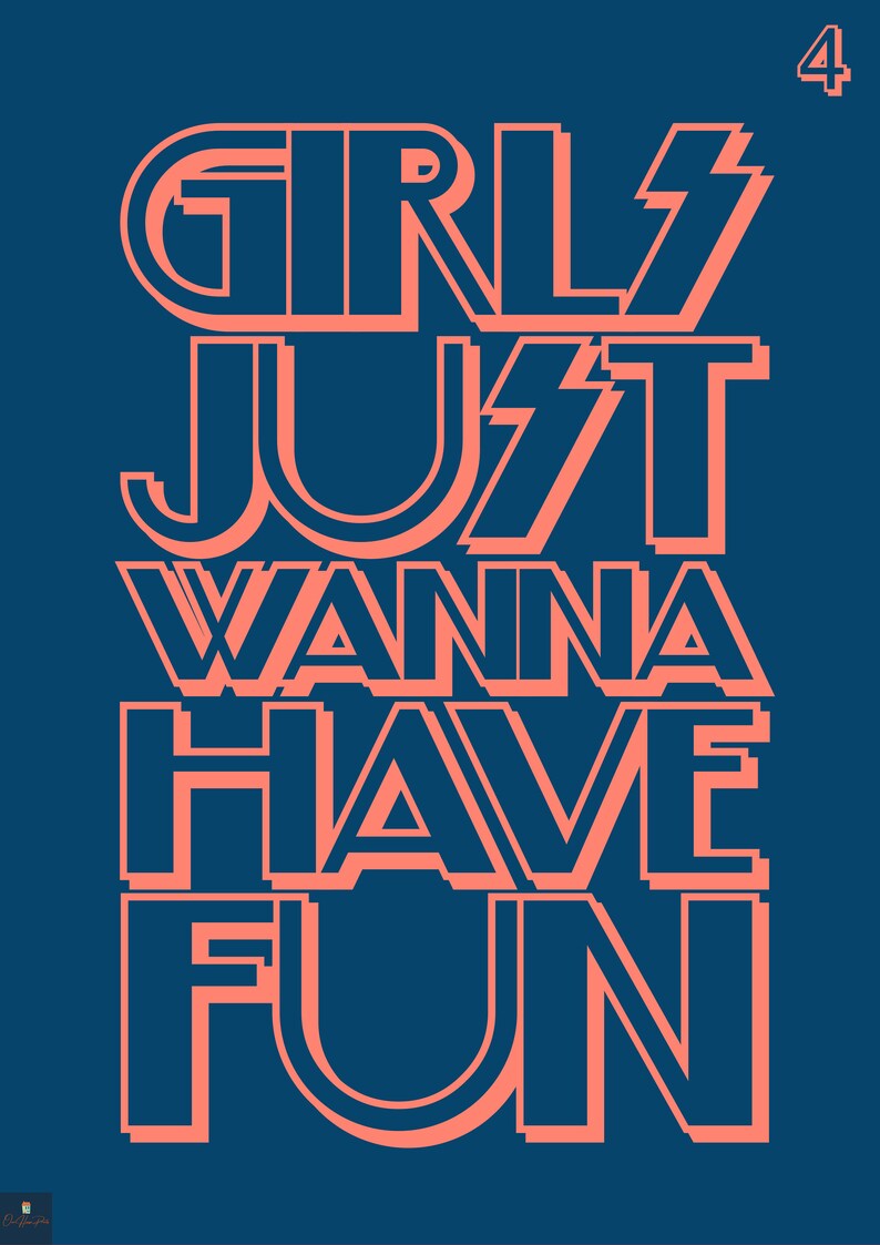 Girls Just want to Have Fun Lyrics Print Cyndi Lauper Etsy.de