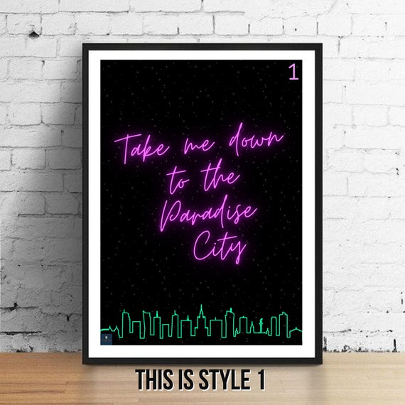 Guns N' Roses PARADISE CITY Song Lyrics Poster Print Wall Art