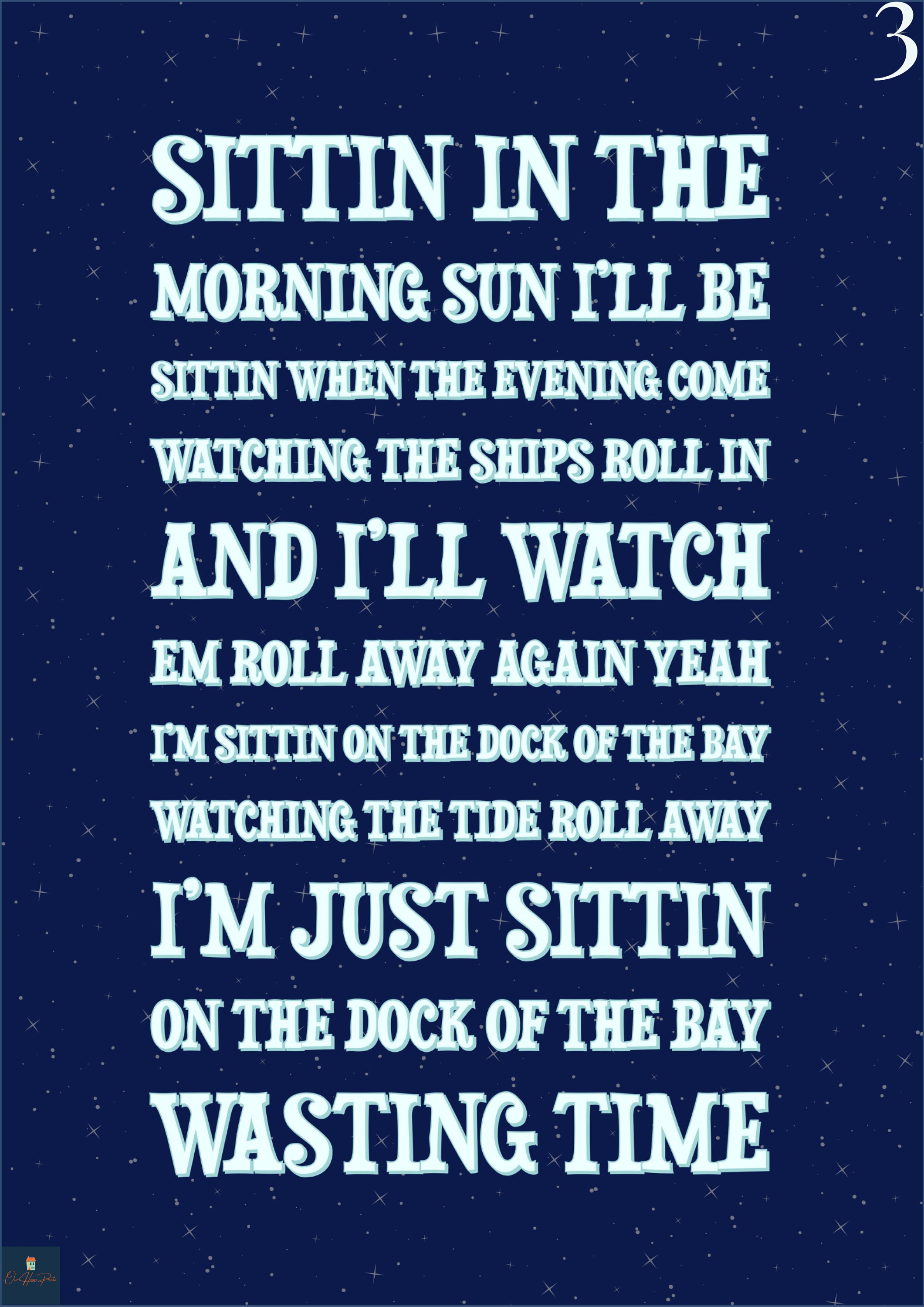 Sitting On The Dock Of The Bay Paroles Sitting On The Dock Of The Bay Lyrics Print Otis Reading - Etsy France
