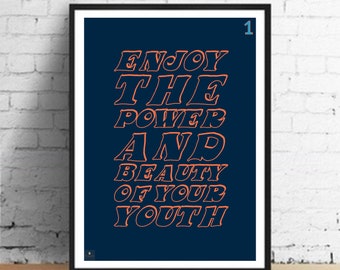 Sunscreen Everybody's Free  Lyrics Print - Baz Luhrmann Inspired Music Poster. Housewarming/Birthday Gift Wall Art Decor Typography