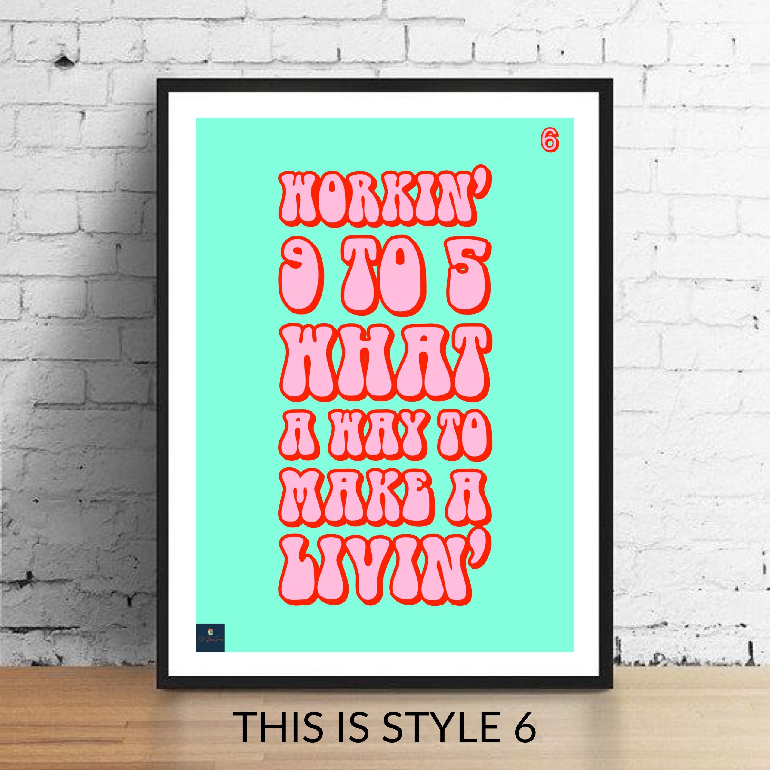 9 to 5 Lyrics Print Dolly Parton Inspired Music Poster. | Etsy UK
