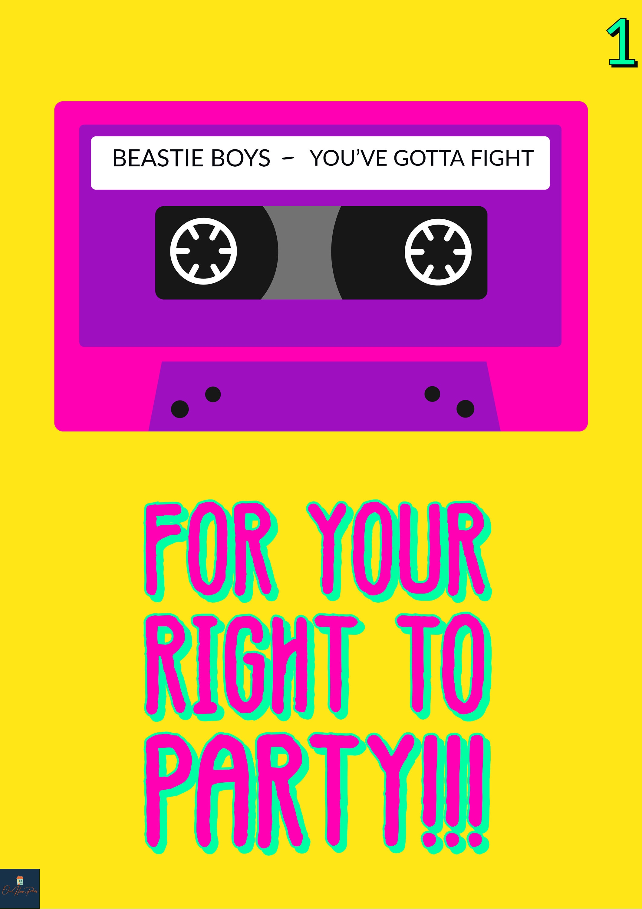 Fight for Your Right to Party Lyrics Print the Beastie Boys Etsy Norway