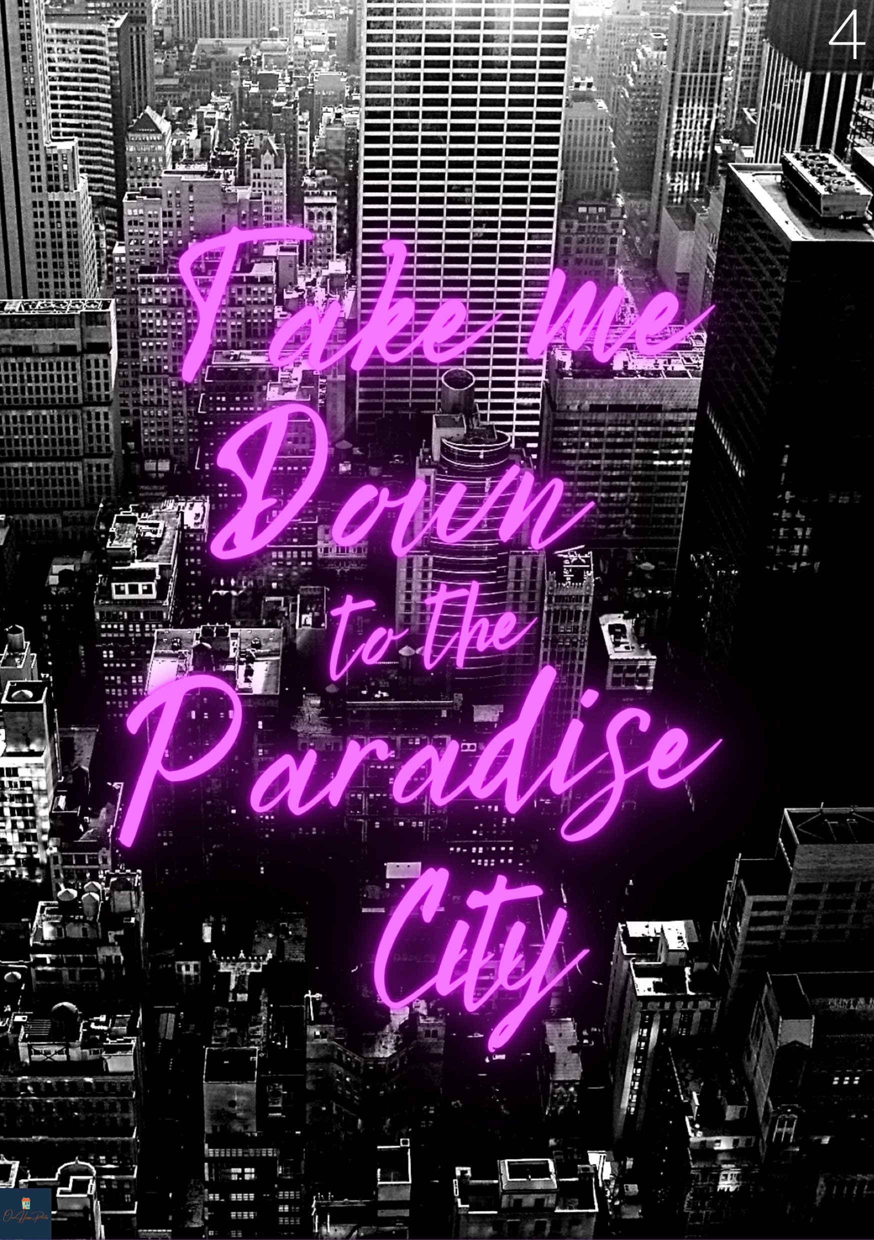 Guns N' Roses PARADISE CITY Song Lyrics Poster Print Wall Art