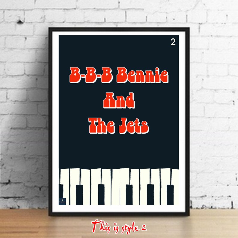 Bennie and the Jets Lyrics Print Elton John Inspired Music Etsy