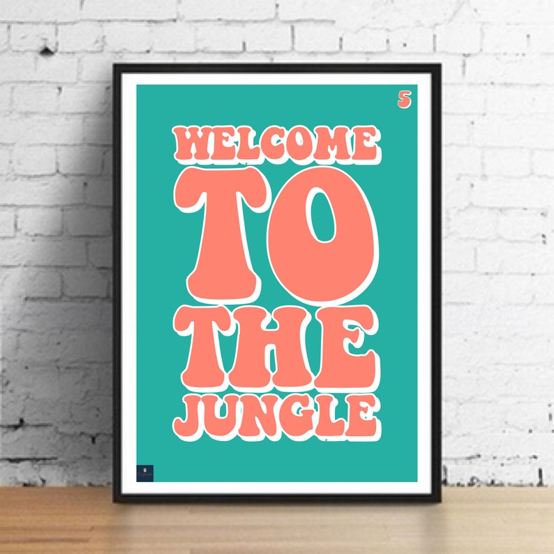 Welcome to the jungle lyrics print guns n roses inspired etsy uk