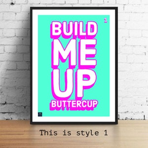 Build Me Up Buttercup Lyrics Print -The Foundations Inspired Music Poster. Housewarming Gift Wall Art Decor Typography Soul RnB