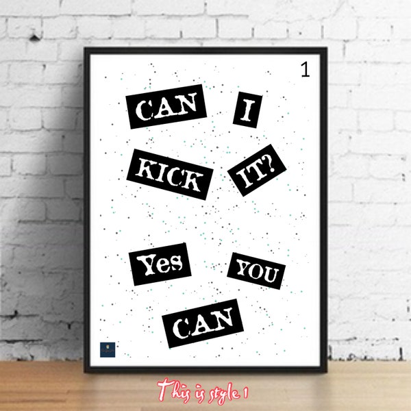 Can I Kick It?  Lyrics Print - Tribe Called Quest Inspired Music Poster. Housewarming/Fathers Day Gift Wall Art Decor Typography Rap Hip Hop