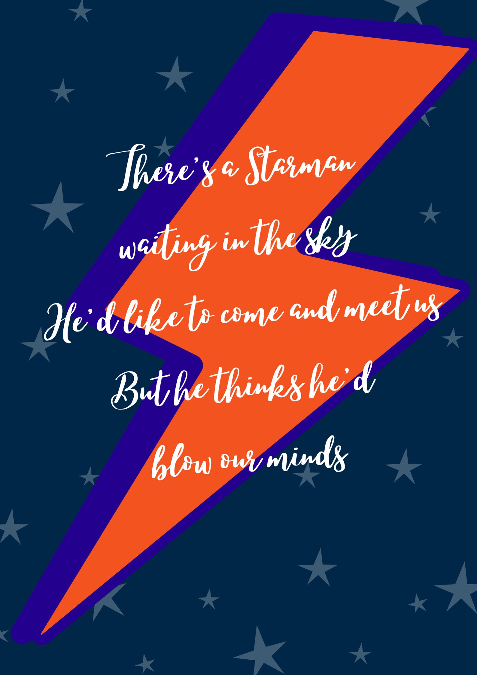 Starman Lyrics Print David Bowie Inspired Music Poster. Etsy UK