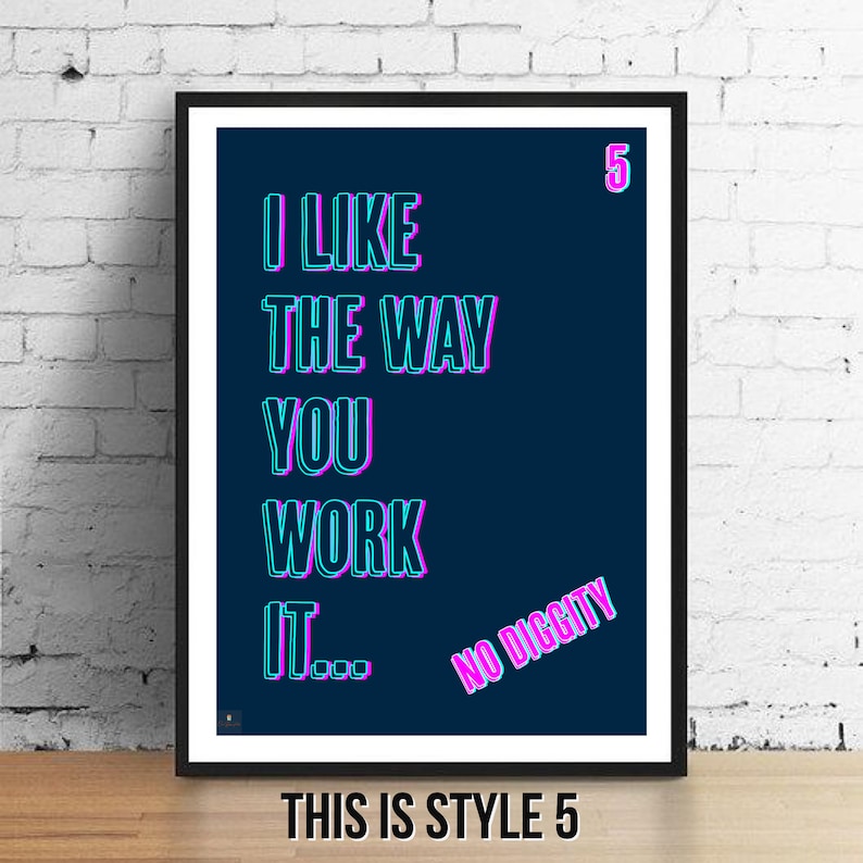 HousewarmingBirthday Gift Wall Art Decor Typography Rap Urban No Diggity No Doubt  Lyrics Print Blackstreet Inspired Music Poster