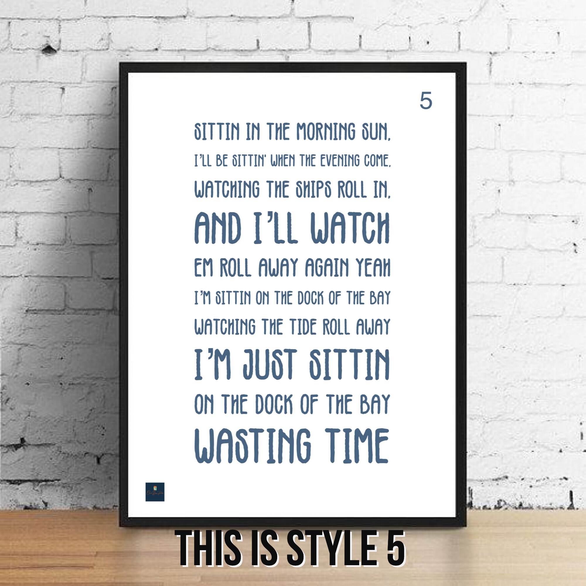 Sitting On The Dock Of The Bay Paroles Sitting On The Dock Of The Bay Lyrics Print Otis Reading - Etsy France