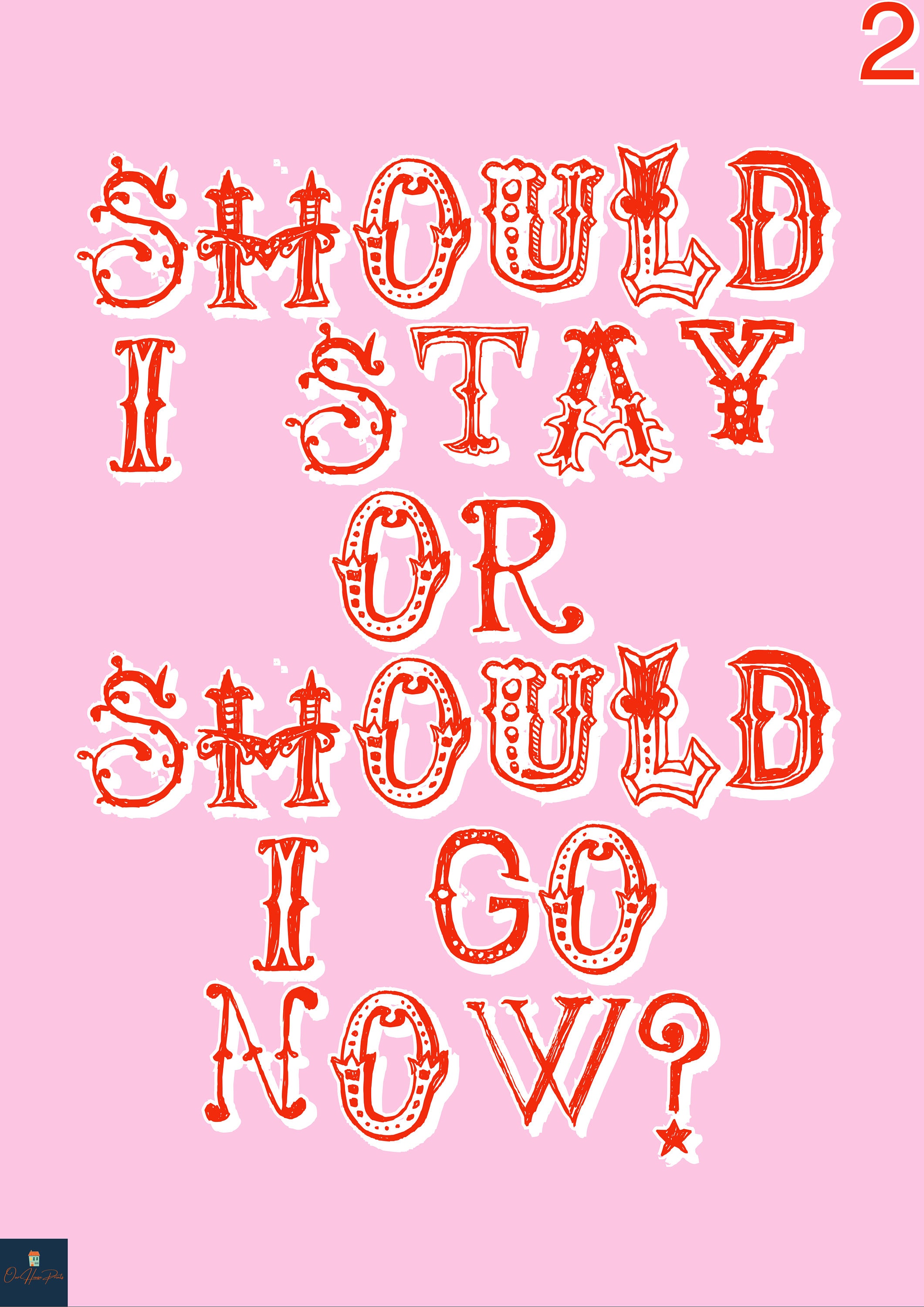 Should I Stay Or Should I Go Lyrics Print The Clash Inspired | Etsy