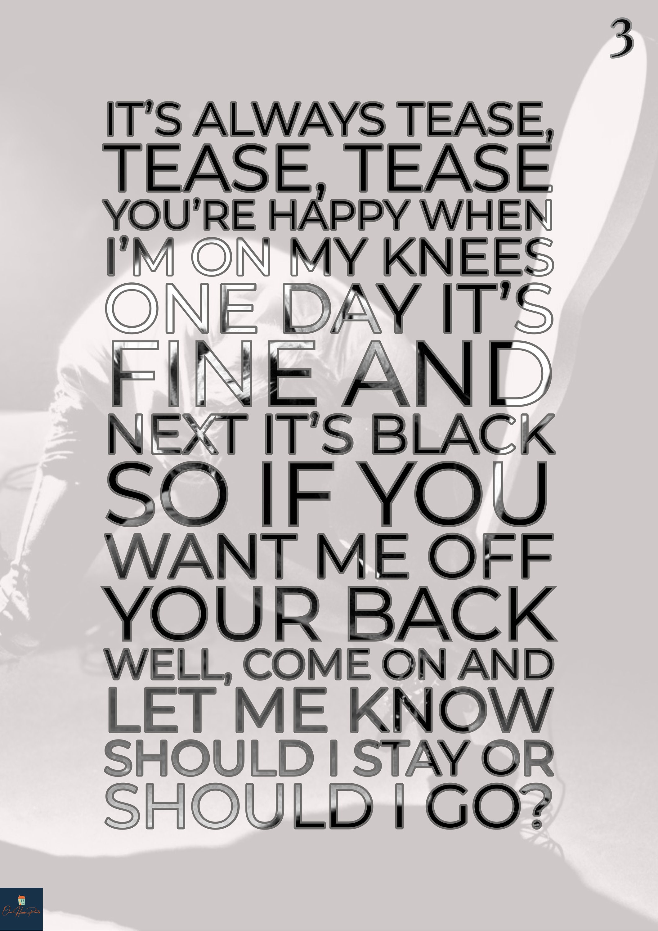Should I Stay Or Should I Go Lyrics Print The Clash Inspired Etsy