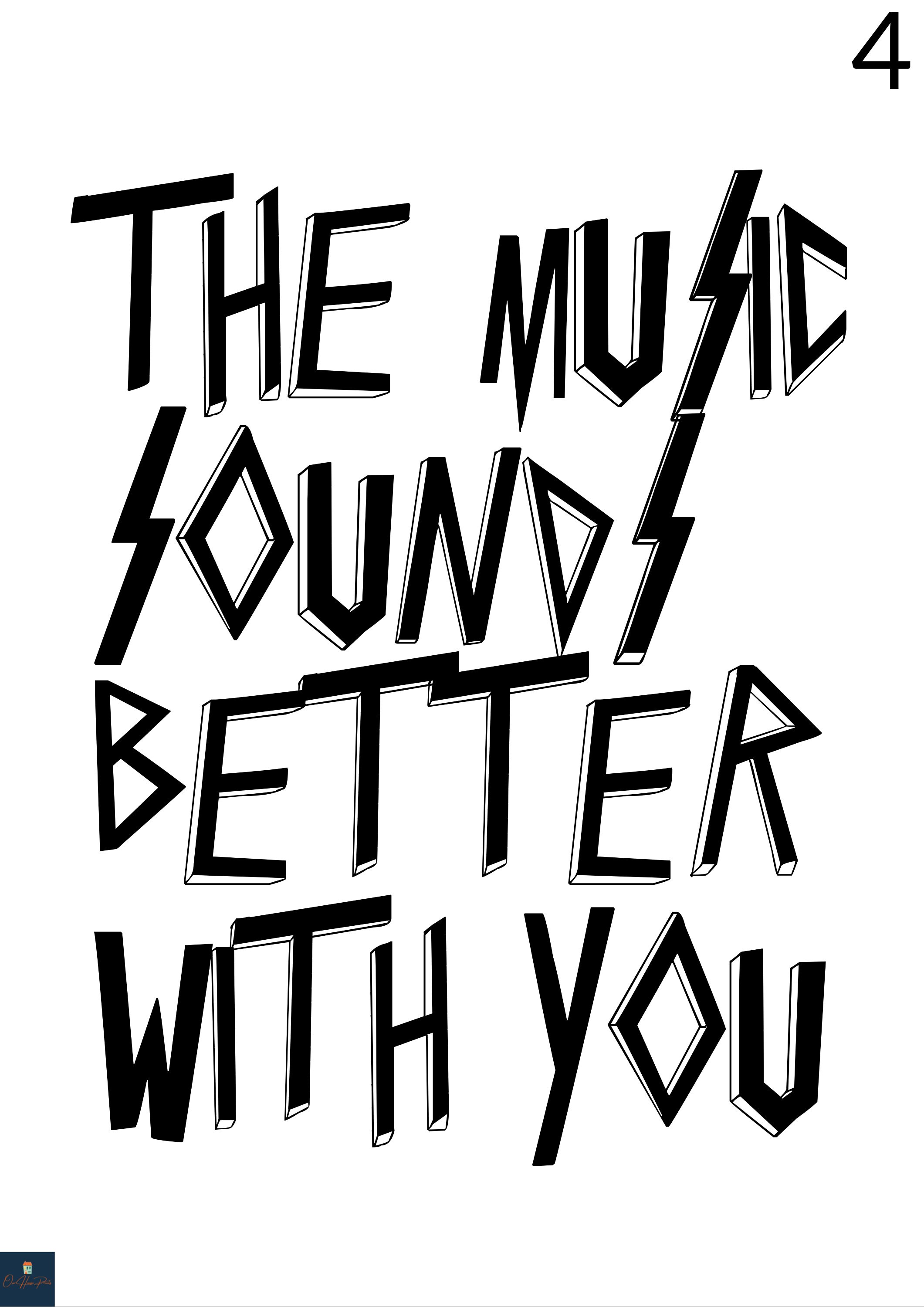 Music Sounds Better With You Lyrics Print Stardust Inspired Etsy