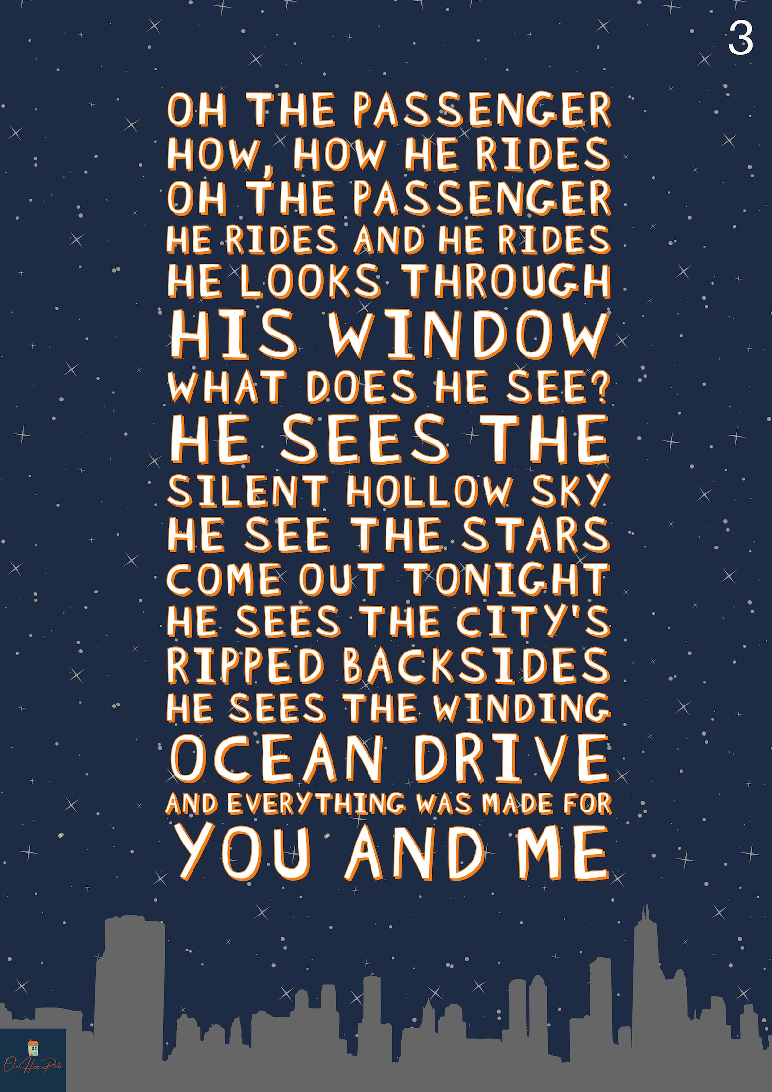 The Passenger Lyrics Print Iggy Pop Inspired Music Poster. Etsy