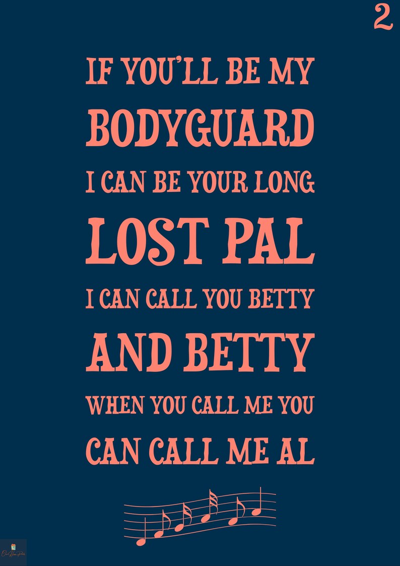 You Can Call Me Al Lyrics Print Paul Simon Inspired Music Etsy