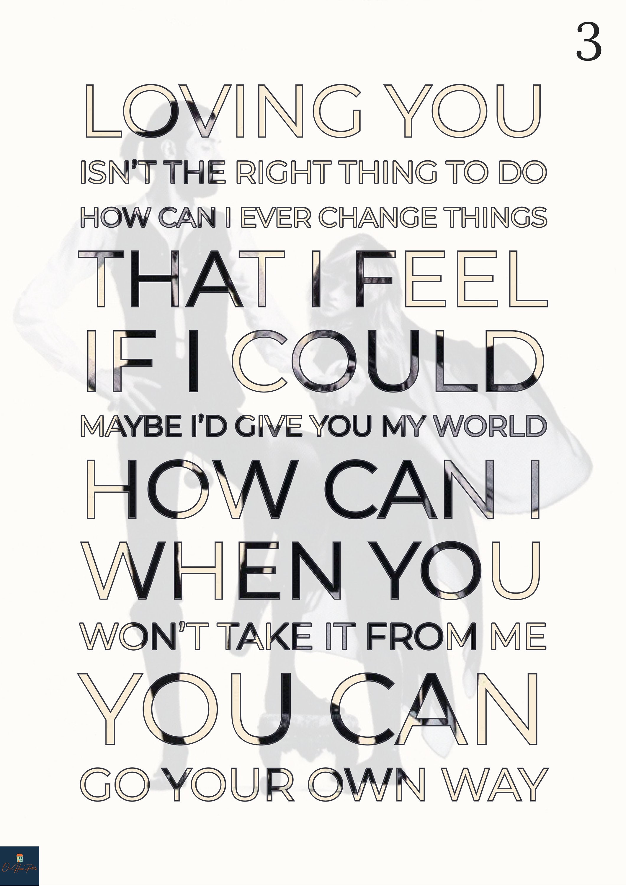 Go Your Own Way Lyrics Print Fleetwood Mac Inspired Music | Etsy
