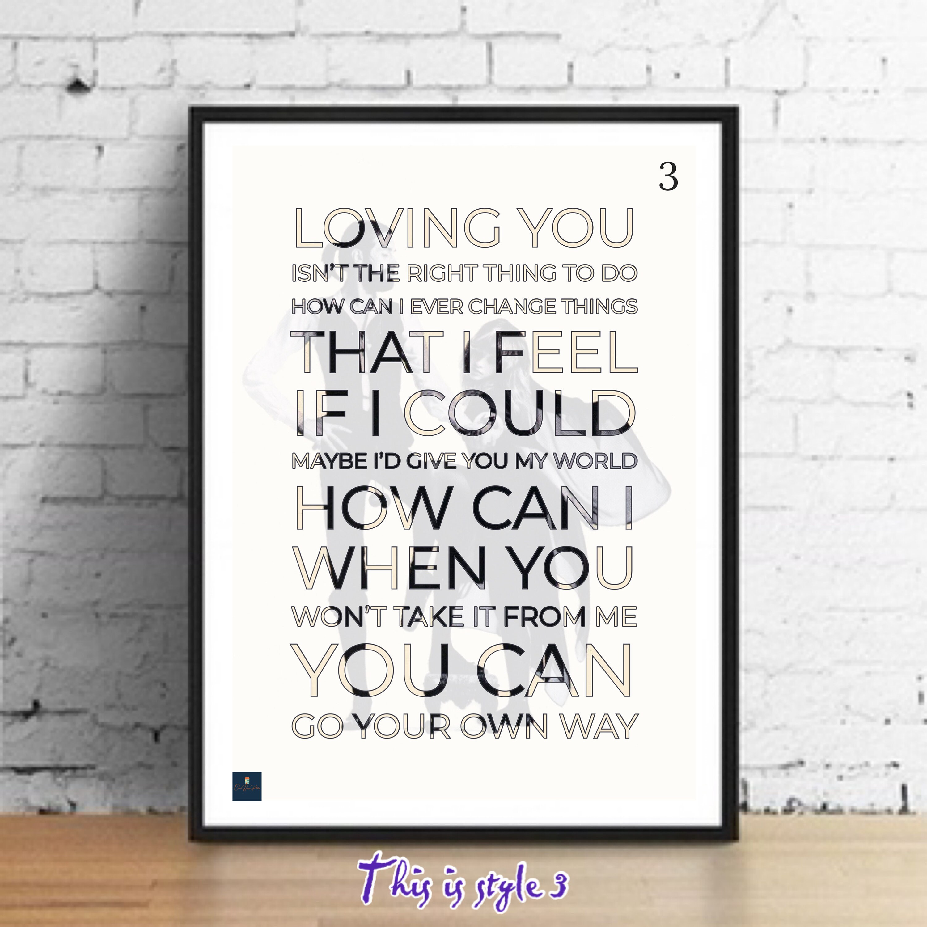Song Lyric Kitchen Towel, You Can Go Your Own Way, Fleetwood Mac