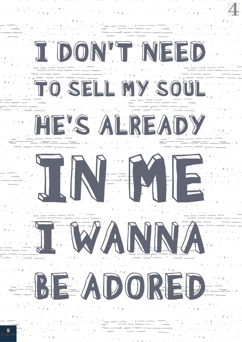 I Wanna Be Adored Lyrics Print The Stone Roses Inspired Etsy