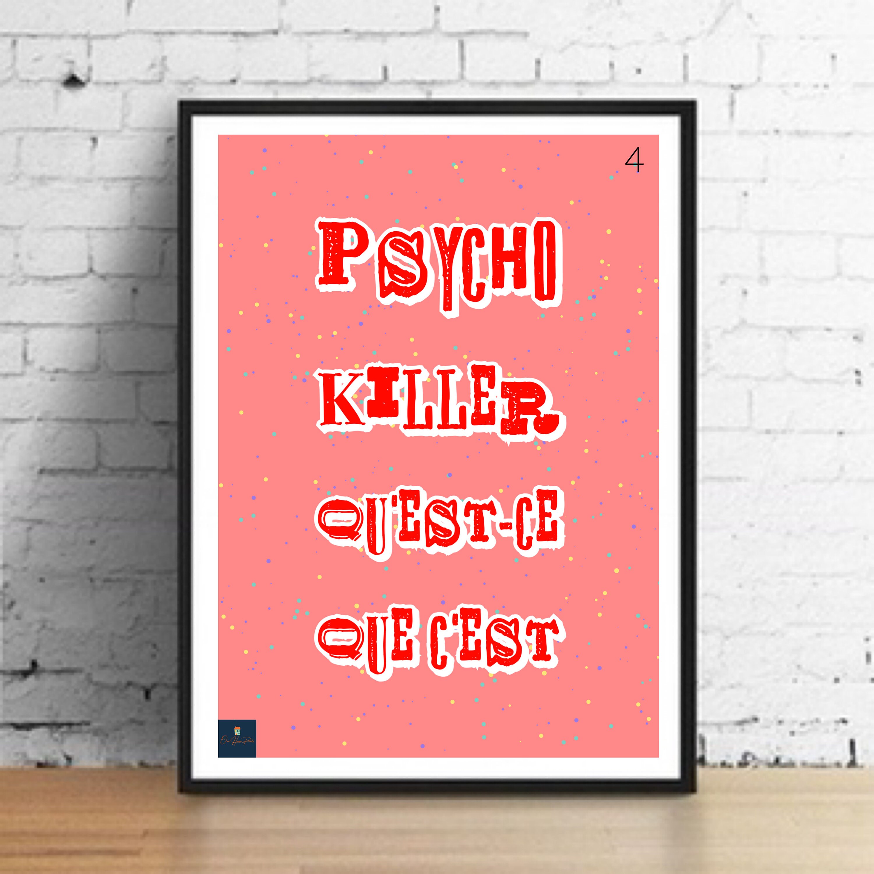 Psycho Killer Lyrics Print Talking Heads Inspired Music Etsy