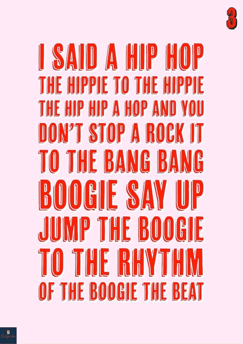 Rapper's Delight Lyrics Print The Sugarhill Gang | Etsy