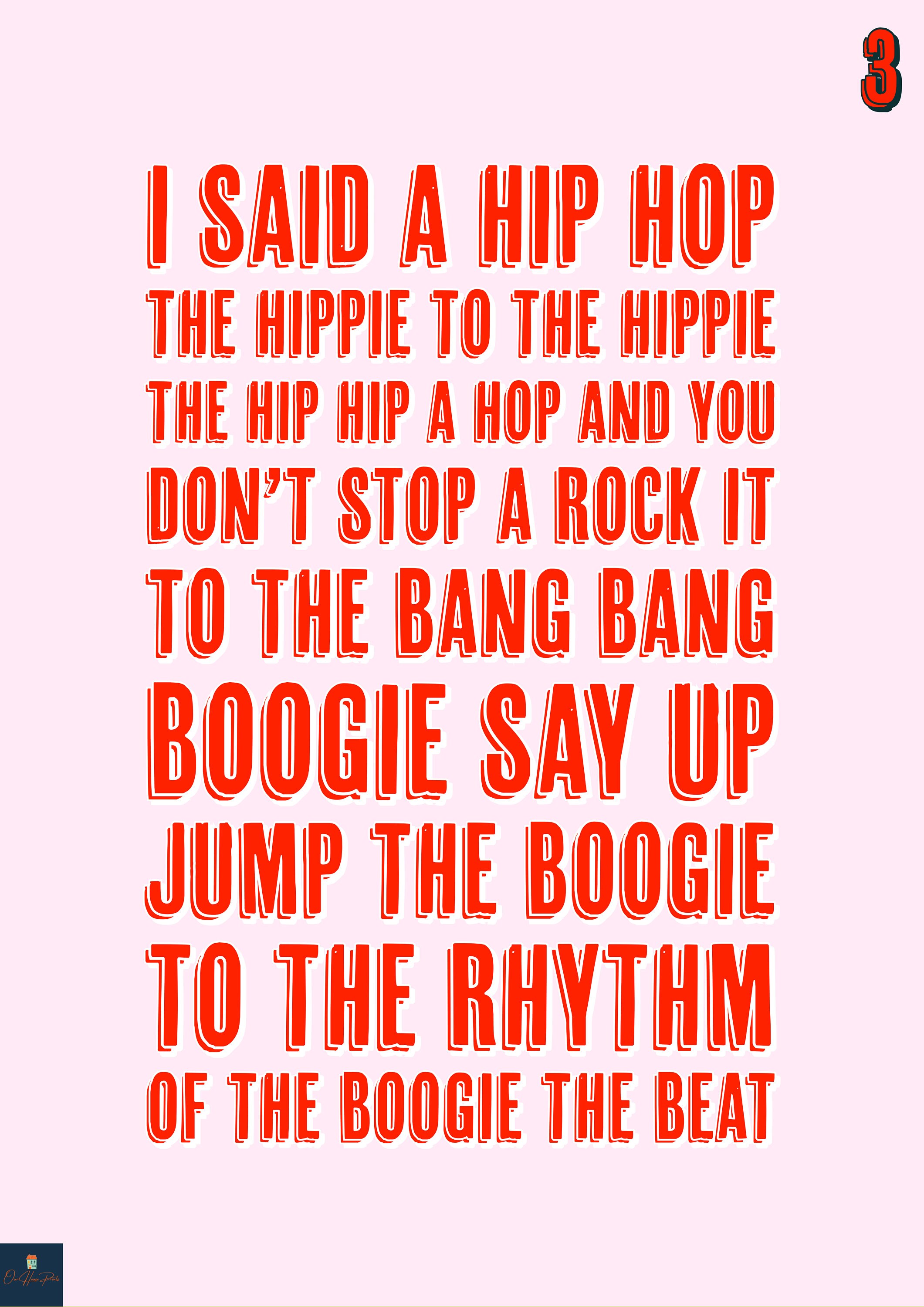 Rapper's Delight Lyrics Print the Sugarhill Gang Etsy UK