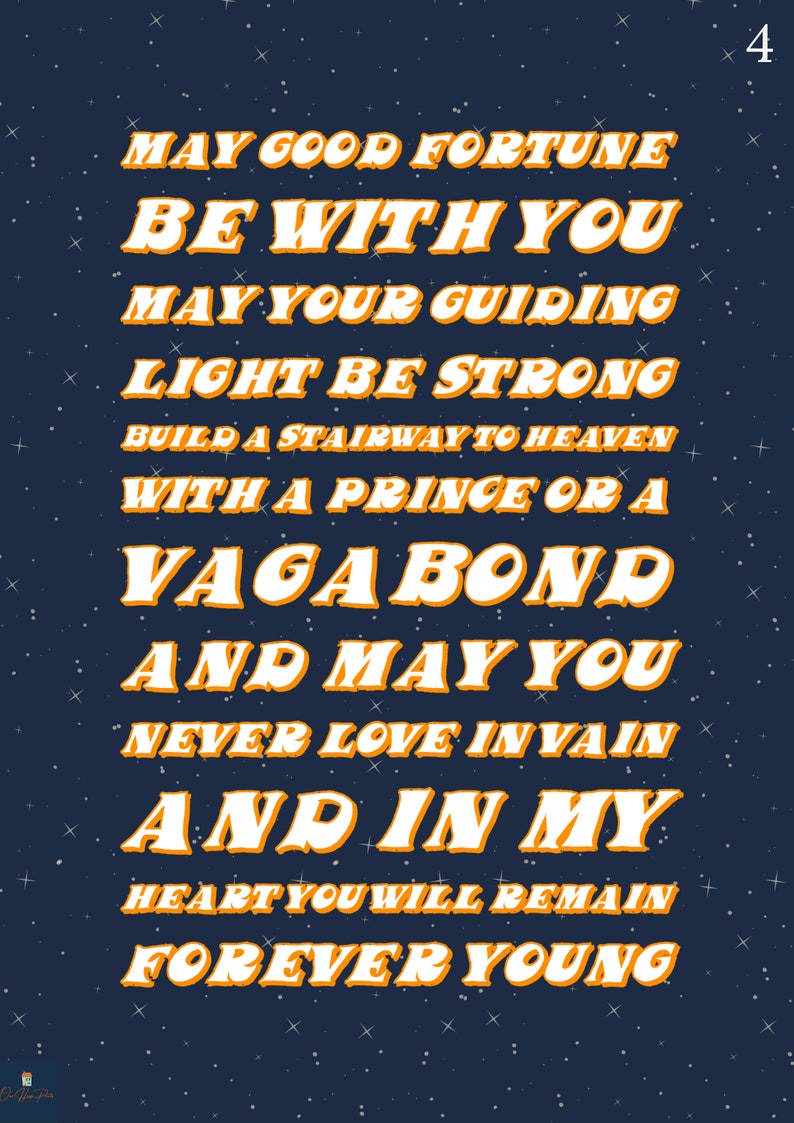 Forever Young Lyrics Print Affiche de musique inspirée de - Etsy France