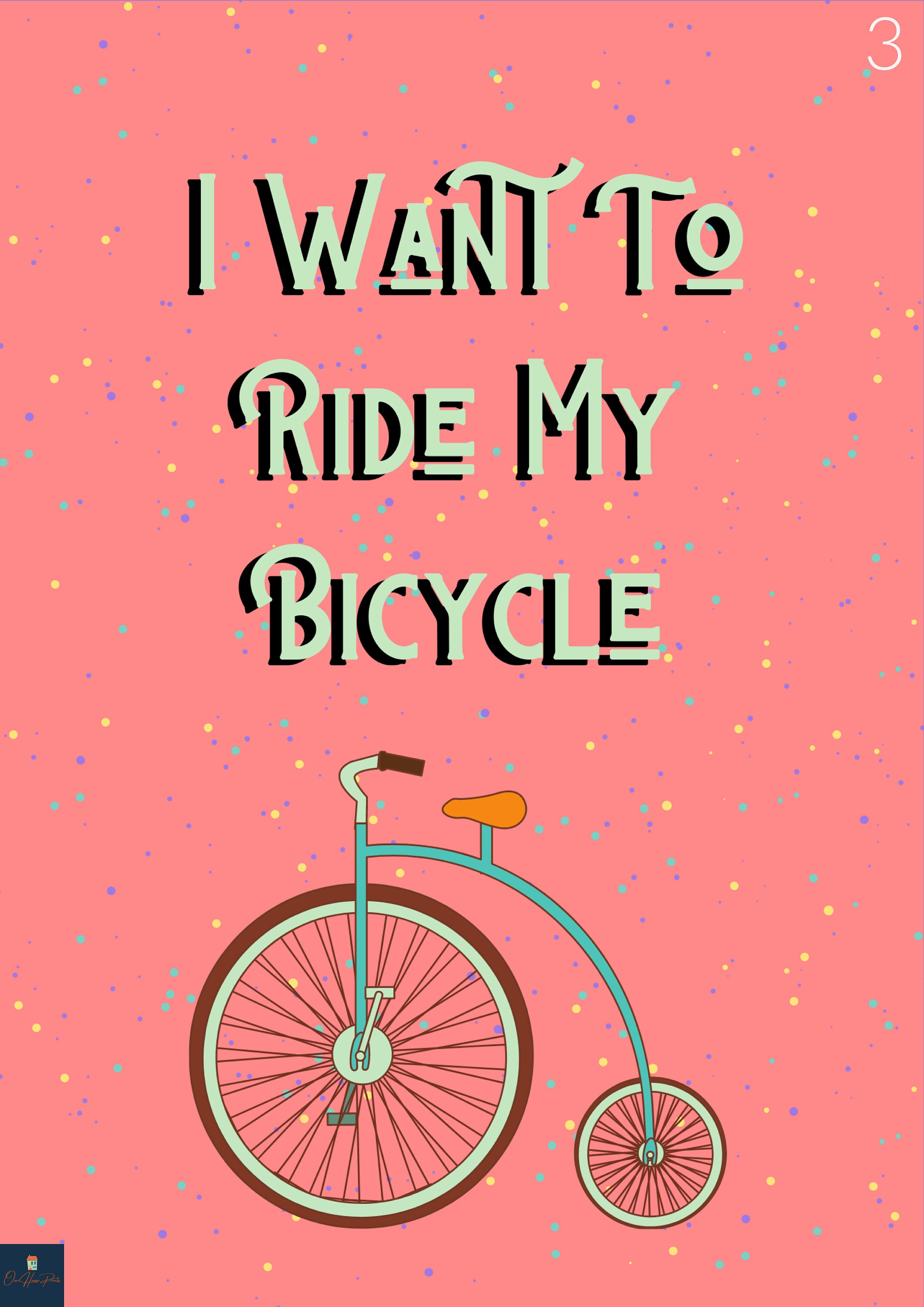 Bicycle Race Lyrics Print Queen Inspired Music Poster. | Etsy