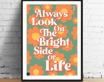 Gift Lyrics Life Side Music Typography Print Housewarming/birthday Wall Etsy Decor 70s the - Look Always Music of Art Bright Poster. on