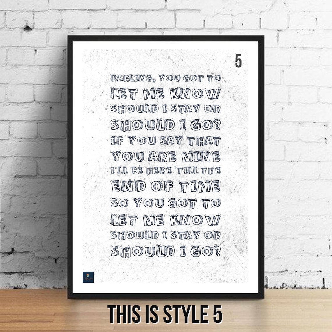 Should I Stay Or Should I Go Lyrics Print The Clash Inspired | Etsy