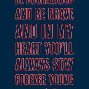 Forever Young Lyrics Print Rod Stewart Inspired Music Poster. Housewarming/birthday Gift Wall ...