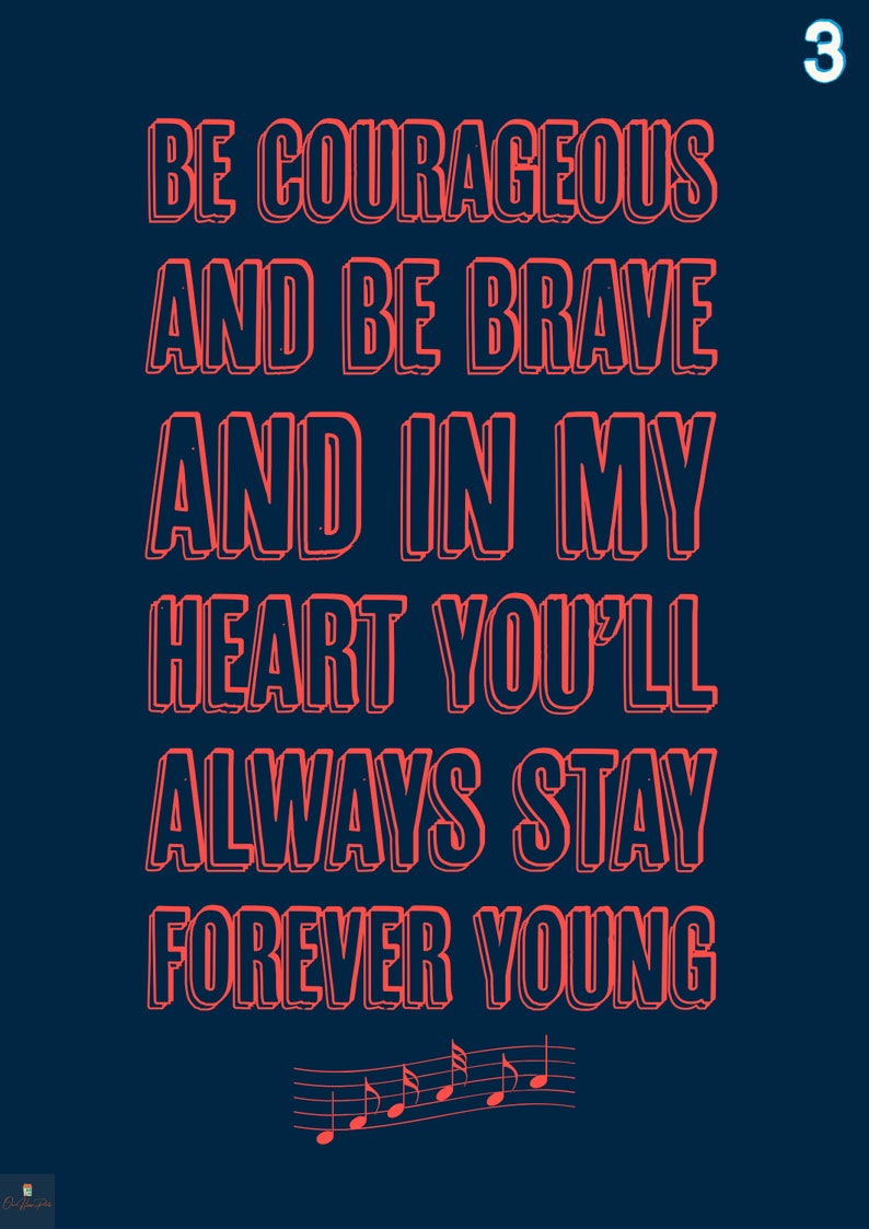 Forever Young Lyrics Print Rod Stewart Inspired Music - Etsy