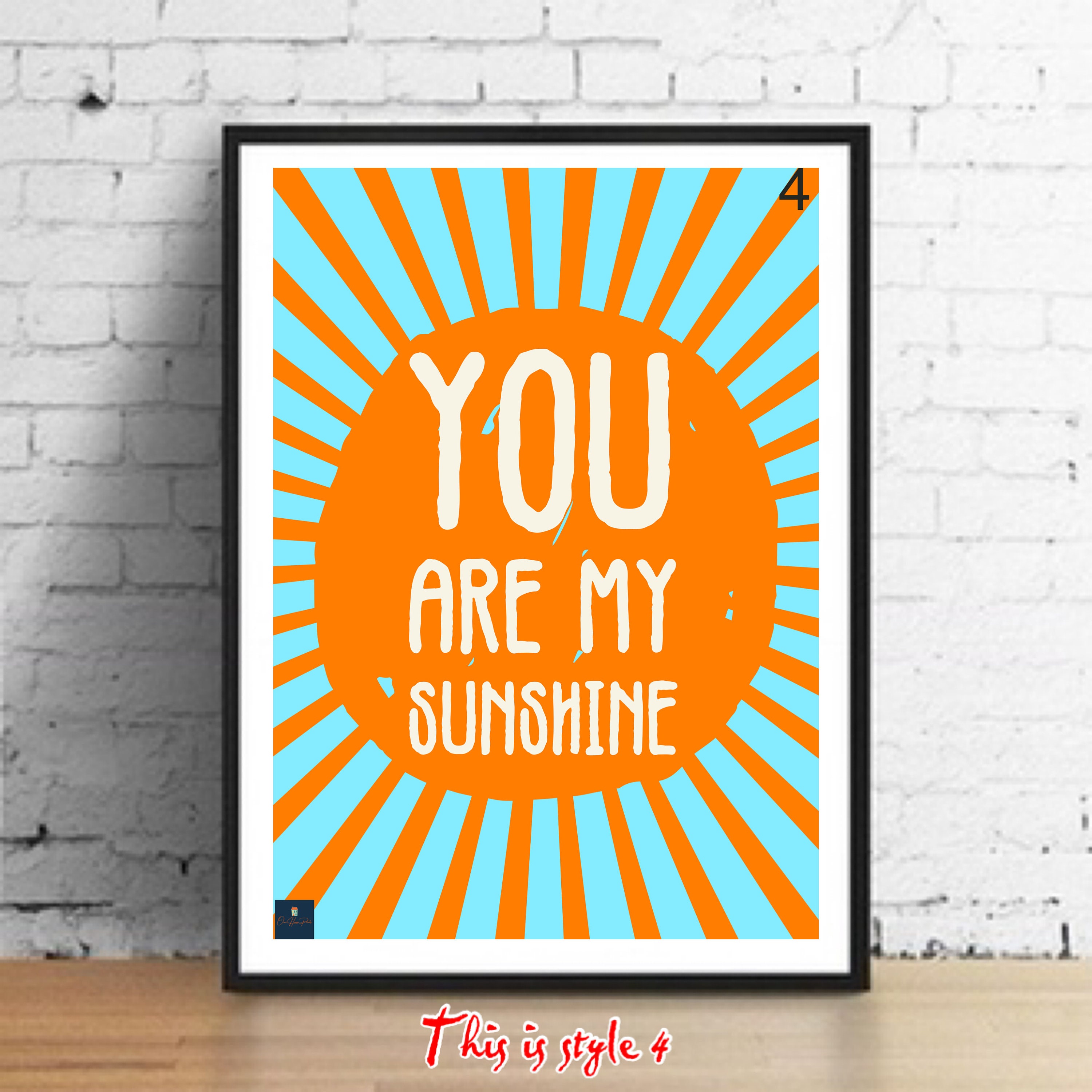 Nursery Decor: 3 Framed You Are My Sunshine Lyrics 8”x11” Baby