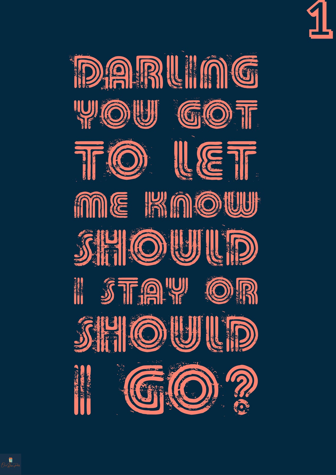  should i stay or should i go lyrics print the clash inspired etsy