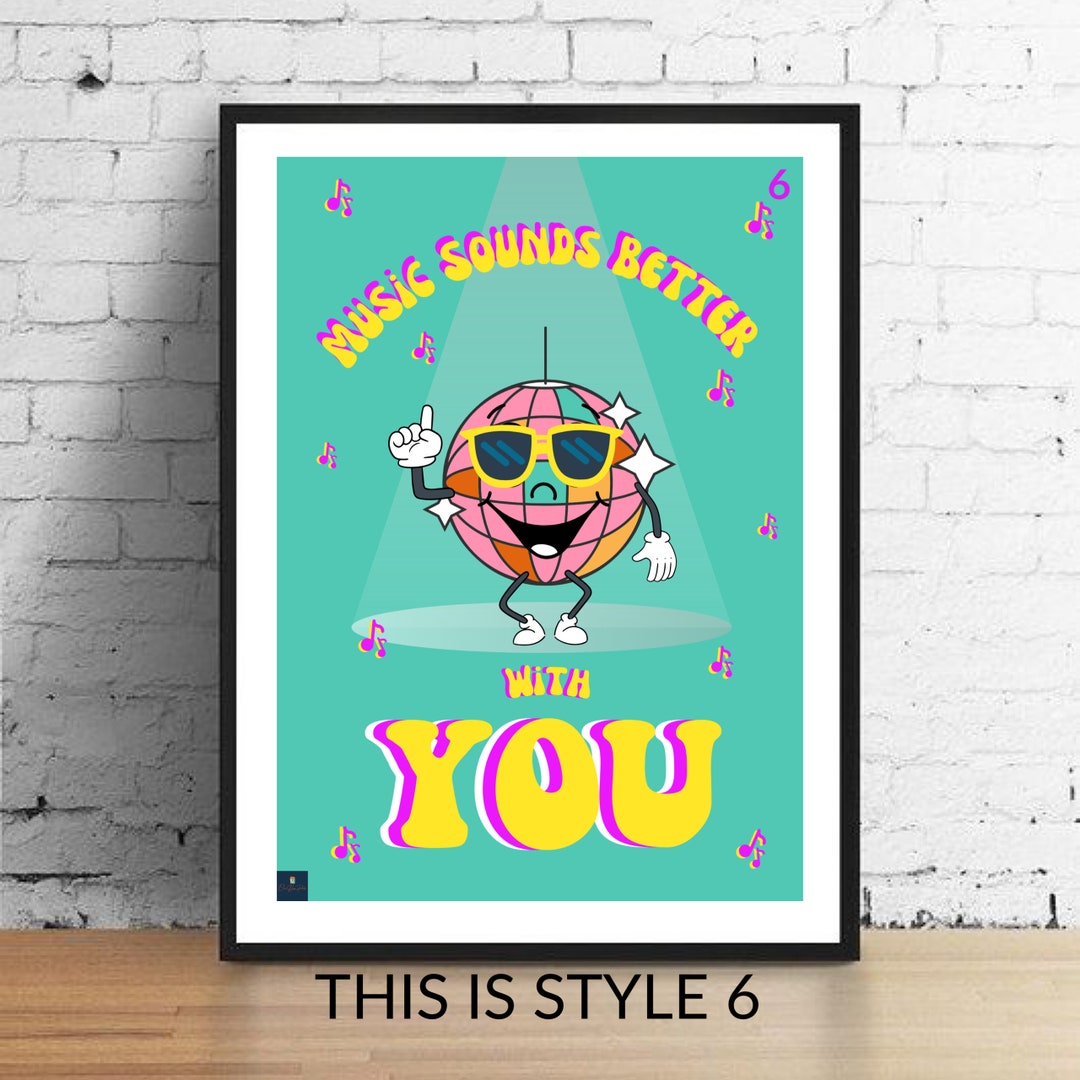 Music Sounds Better With You Lyrics Print Stardust Inspired Music Poster. Housewarming