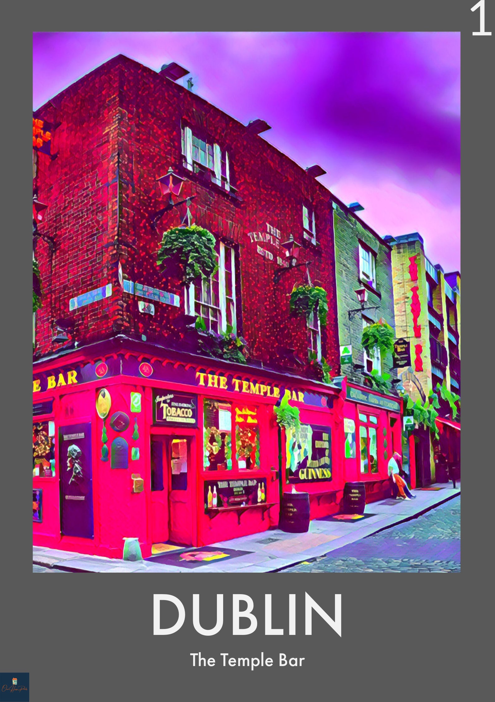 Dublin Vintage Travel Print Wall Art Poster. Etsy UK