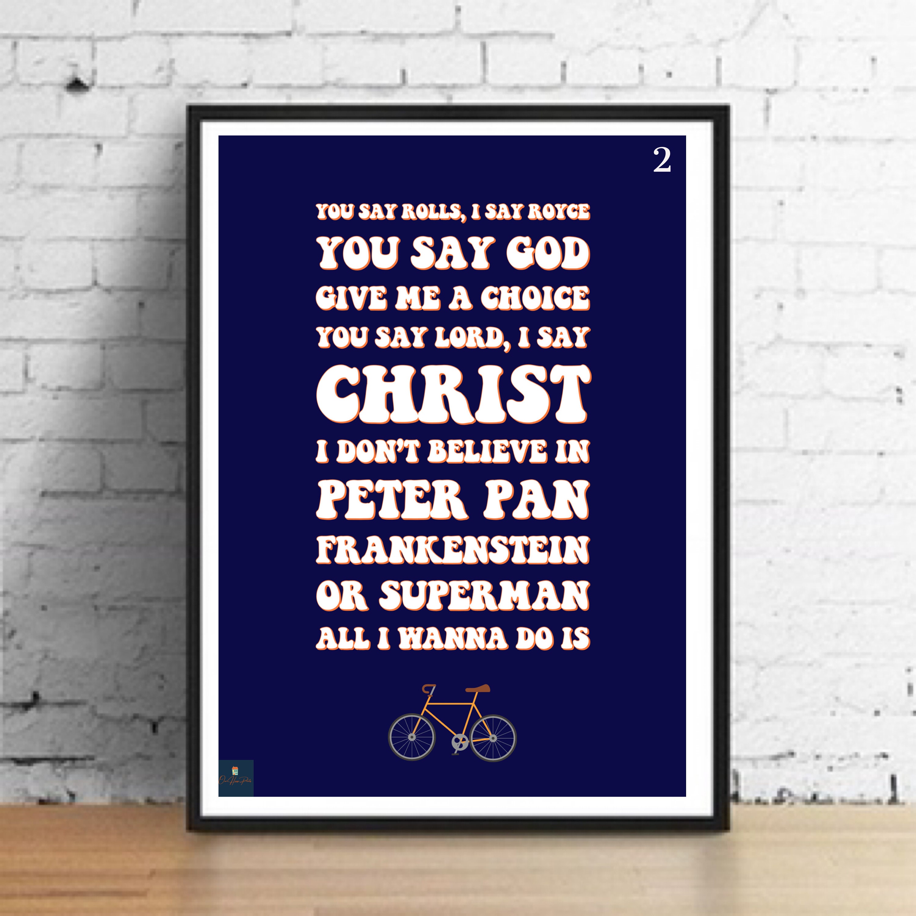 Bicycle Race Lyrics Print Queen Inspired Music Poster. | Etsy