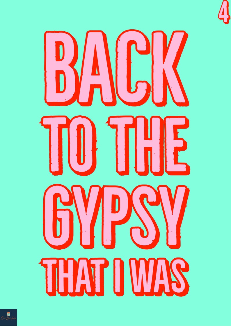 Gypsy Lyrics Print Fleetwood Mac Inspired Music Poster. Etsy
