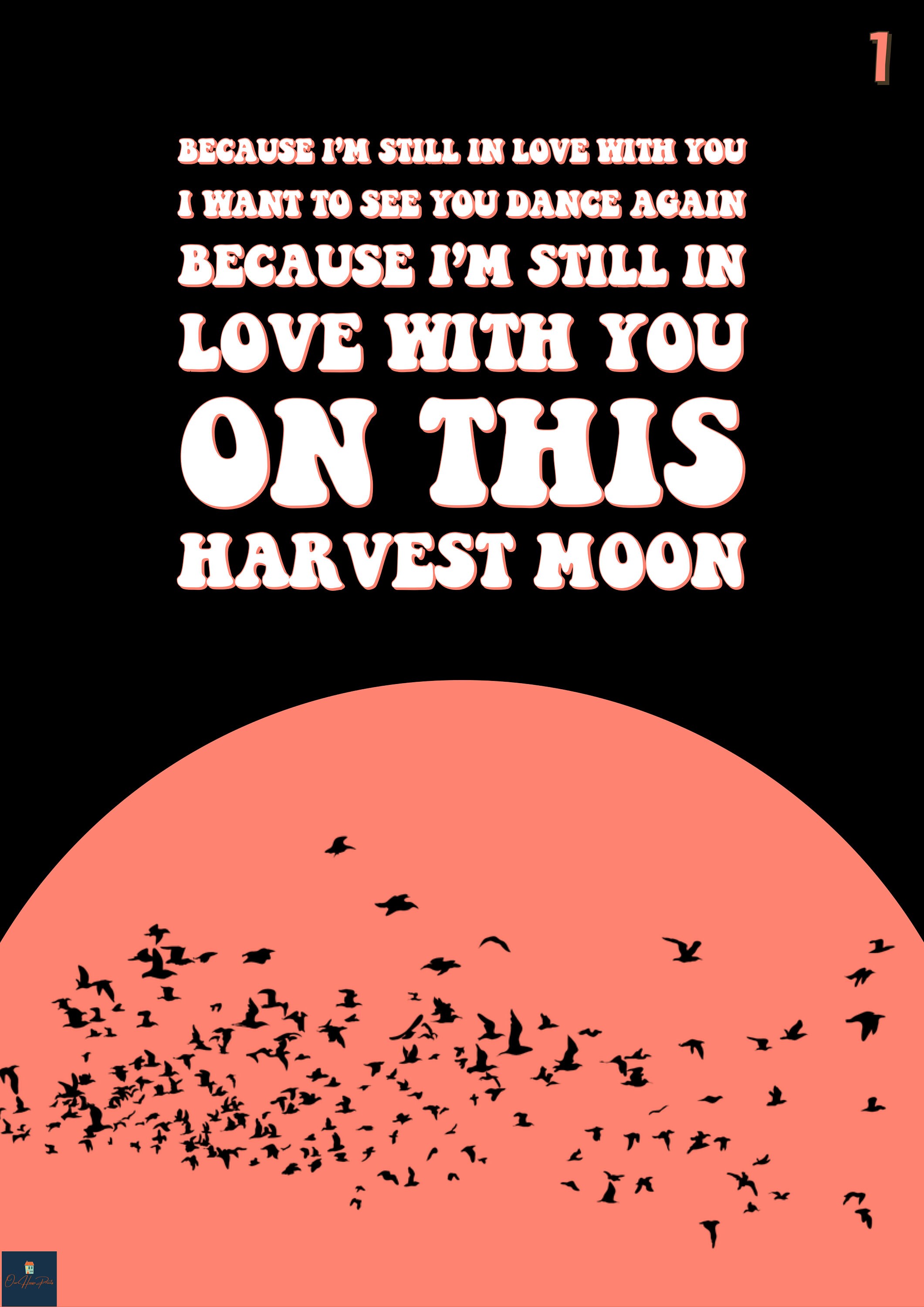 Harvest Moon Lyrics Print neil Young Inspired Music Poster. Etsy UK