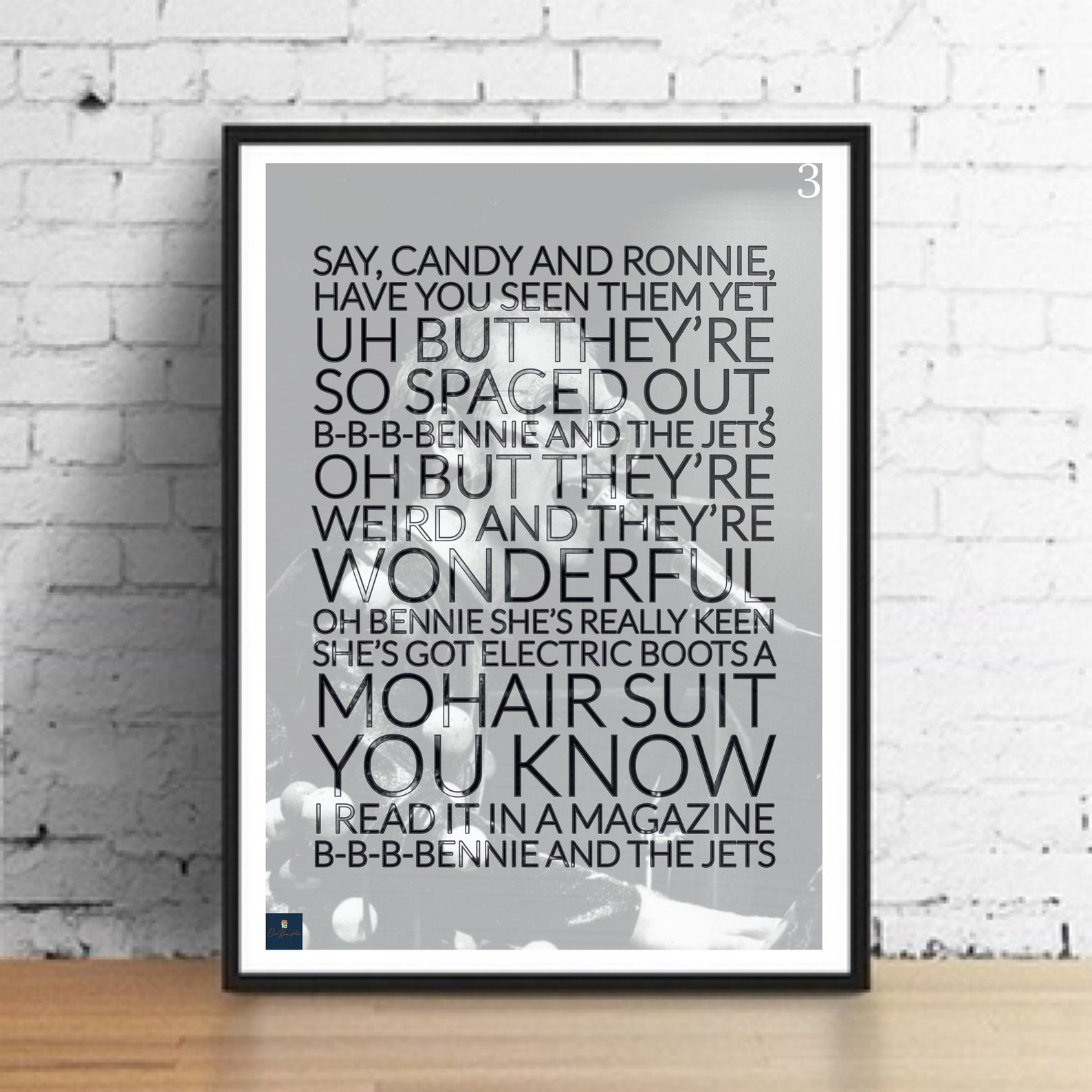 Bennie and The Jets Lyrics Print Elton John Inspired Music Etsy