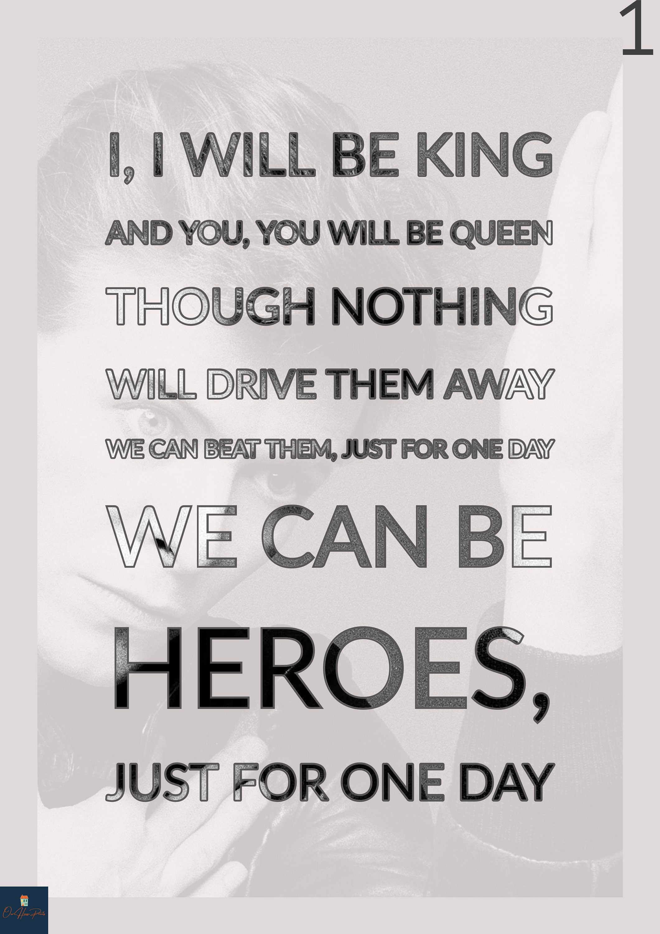 Heroes Lyrics Print David Bowie Inspired Music Poster. Etsy
