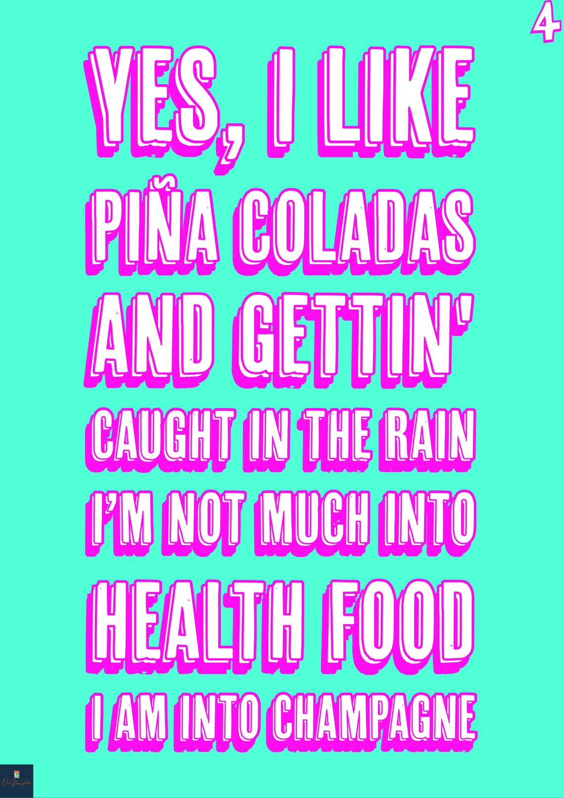 Escape The Piña Colada Song Lyrics Print Rupert Holmes Etsy