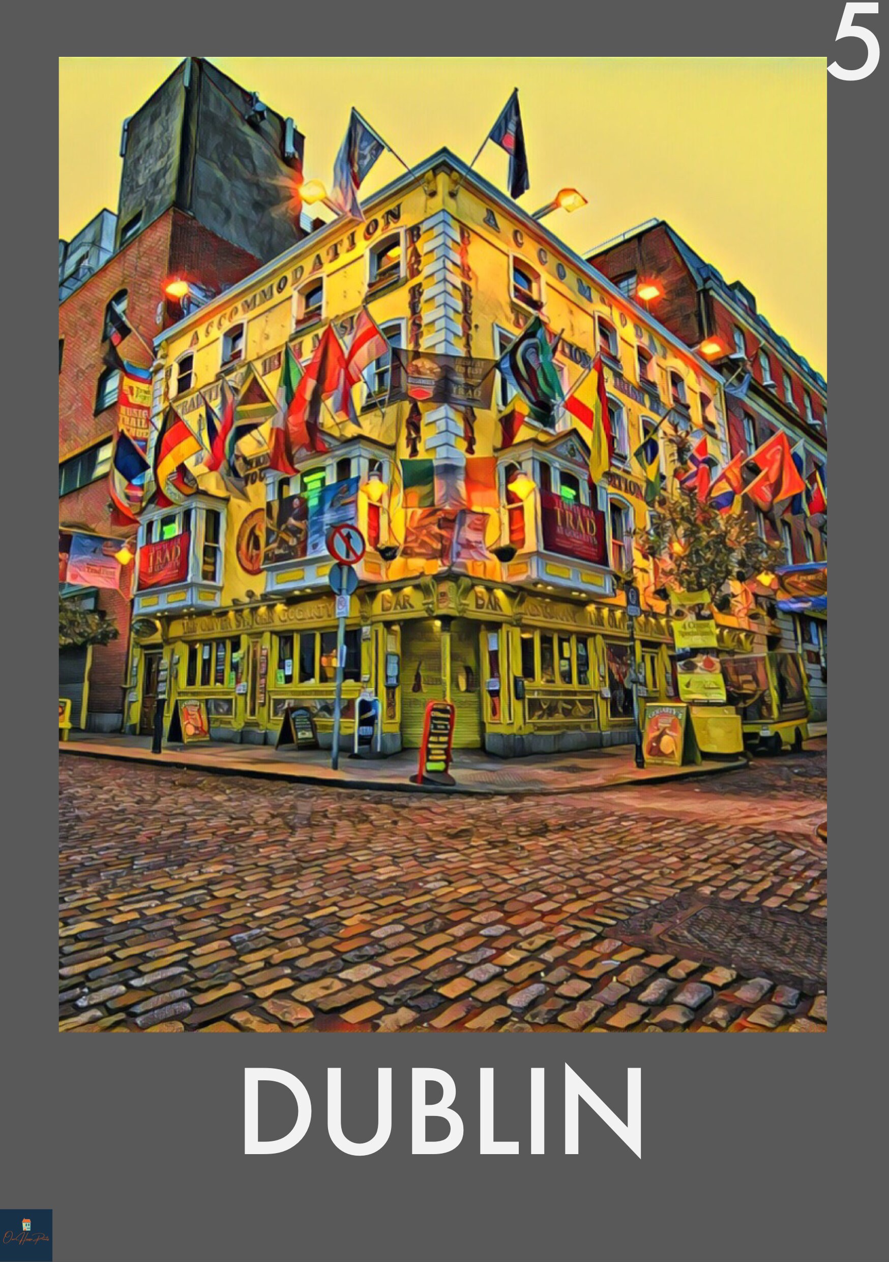 Dublin Vintage Travel Print Wall Art Poster. Etsy UK