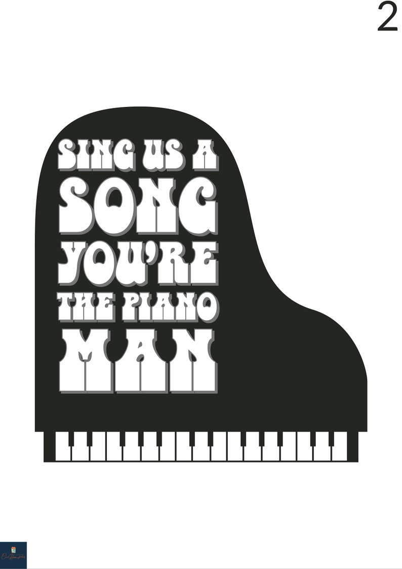 Piano Man Lyrics Print Billy Joel Inspired Music Poster. | Etsy