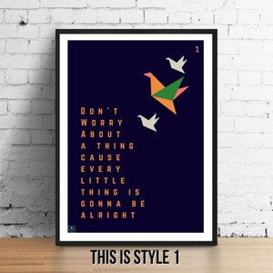 Bob Marley Lyrics Wall Art for Sale