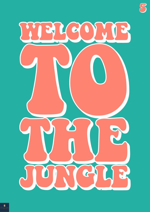 Welcome to the Jungle Lyrics Print Guns N Roses Inspired 